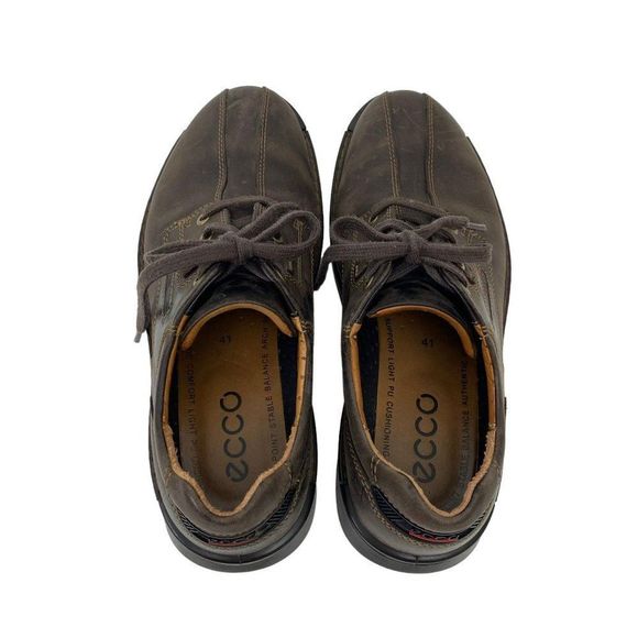 Ecco US 8 EU 41 Fusion Bicycle Toe Brown Leather Arch Support Lace Up Shoes - Picture 4 of 10